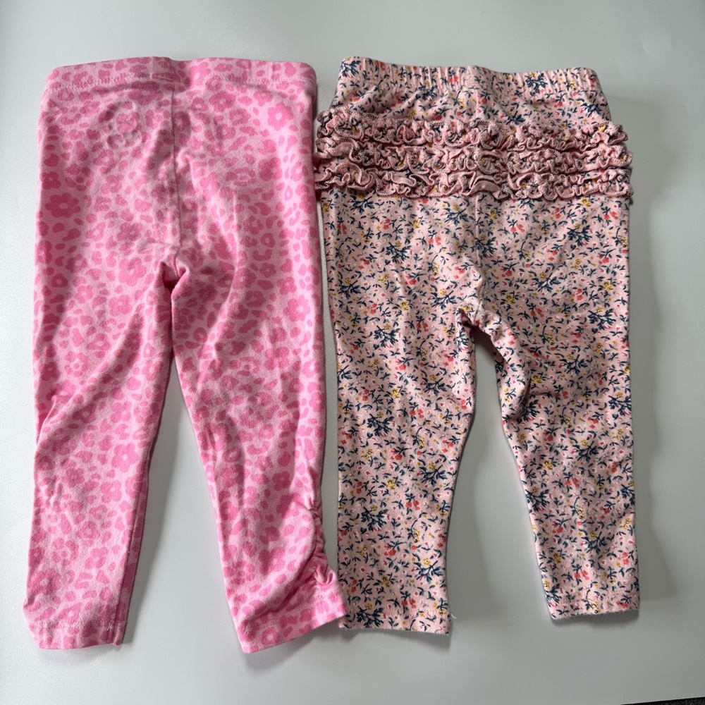 Bundle of Baby Girl Pants Size 12-18 Months Pink Baby Gap Old Navy Ruffle Floral - Picture 11 of 15
